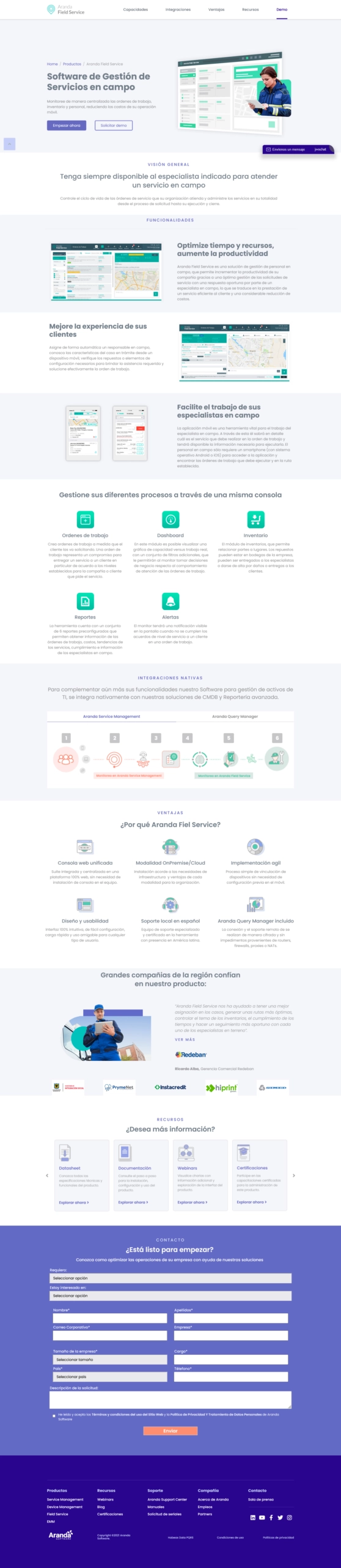Mockup de sitio web