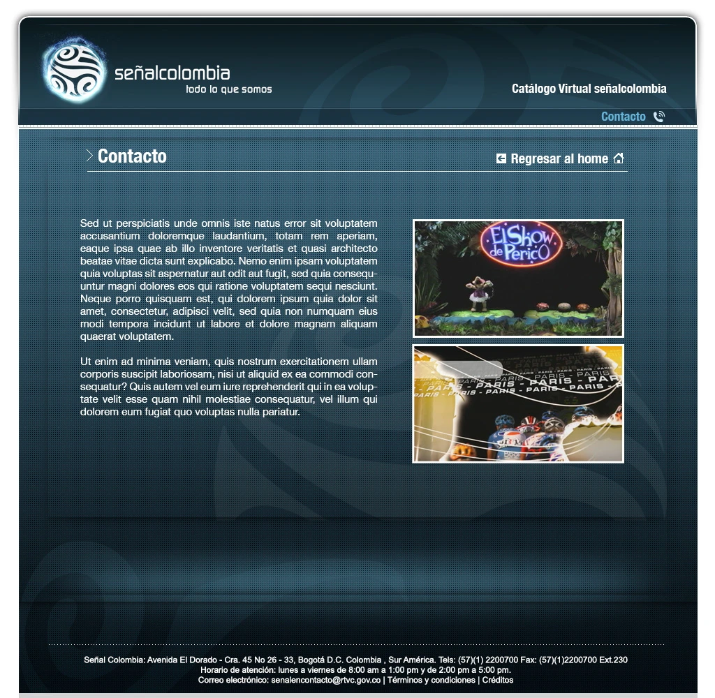 Catálogo Virtual Señal Colombia - Contacto - loorlab